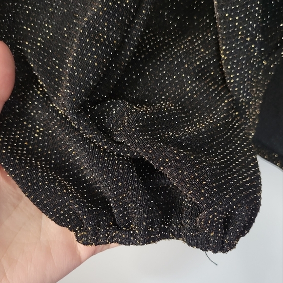 Anthropologie If By Sea gold glitter thread detail surplice faux wrap blouse NWT - Picture 4 of 10